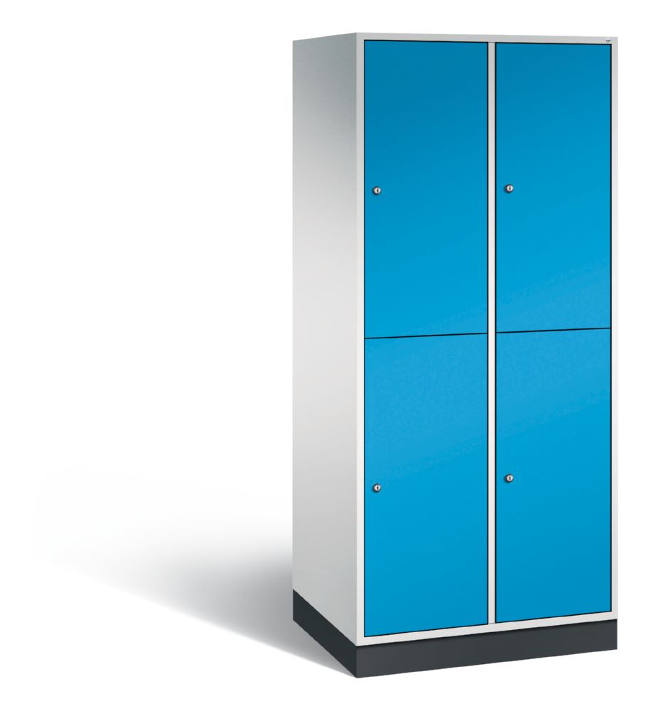 Produktbild C+P Garderobenspind doppelstöckig Intro 1950 x 820 x 590 mm lichtgrau lichtblau