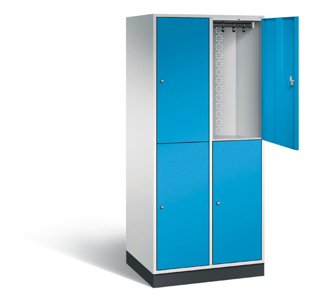 Produktbild C+P Garderobenspind doppelstöckig Intro 1950 x 820 x 590 mm lichtgrau lichtblau bild 2