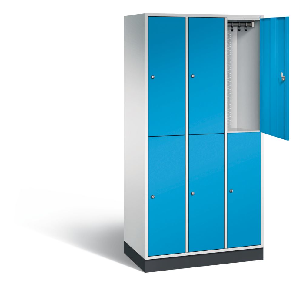 Produktbild C+P Garderobenspind doppelstöckig Intro 1950 x 920 x 490 mm lichtgrau lichtblau bild 2