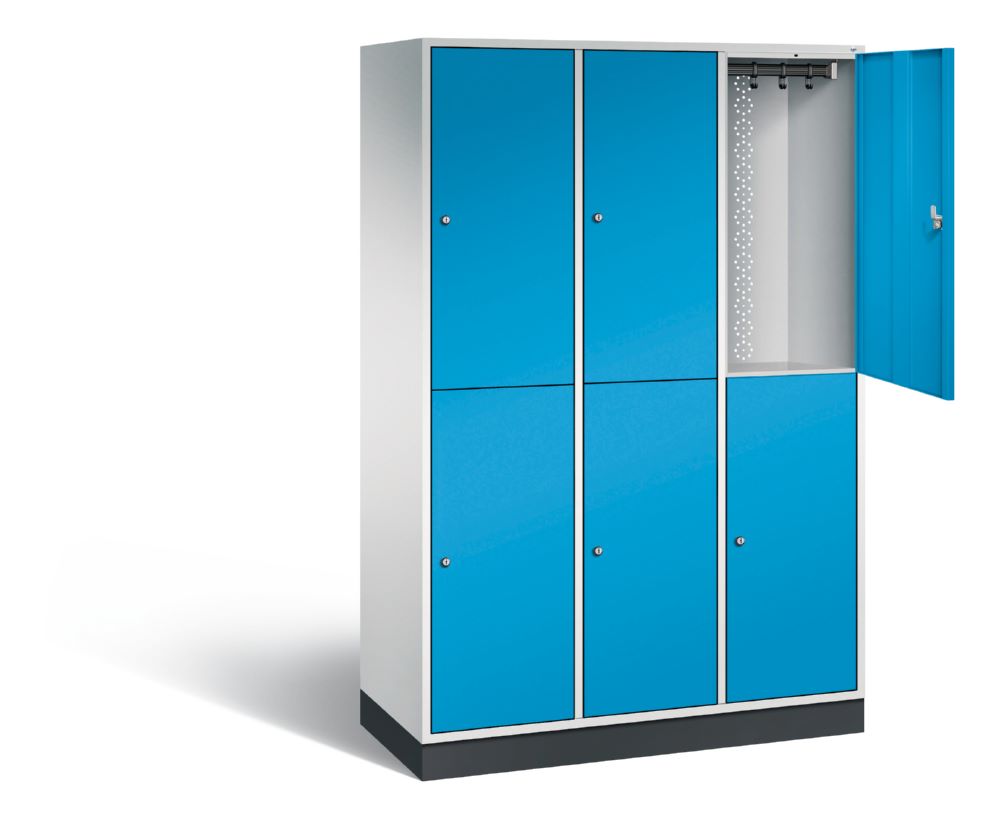 Produktbild C+P Garderobenspind doppelstöckig Intro 1950 x 1220 x 490 mm lichtgrau lichtblau bild 2