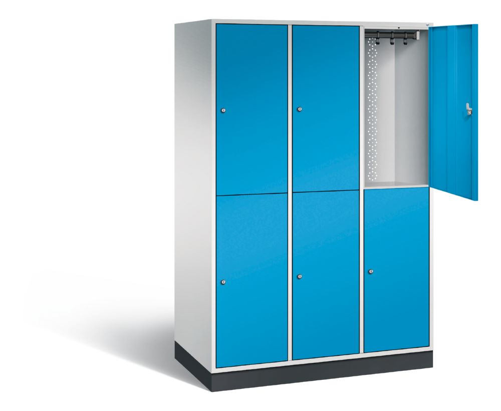 Produktbild C+P Garderobenschrank Intro XL doppelstöckig  3 Abteile lichtgrau lichtblau bild 2