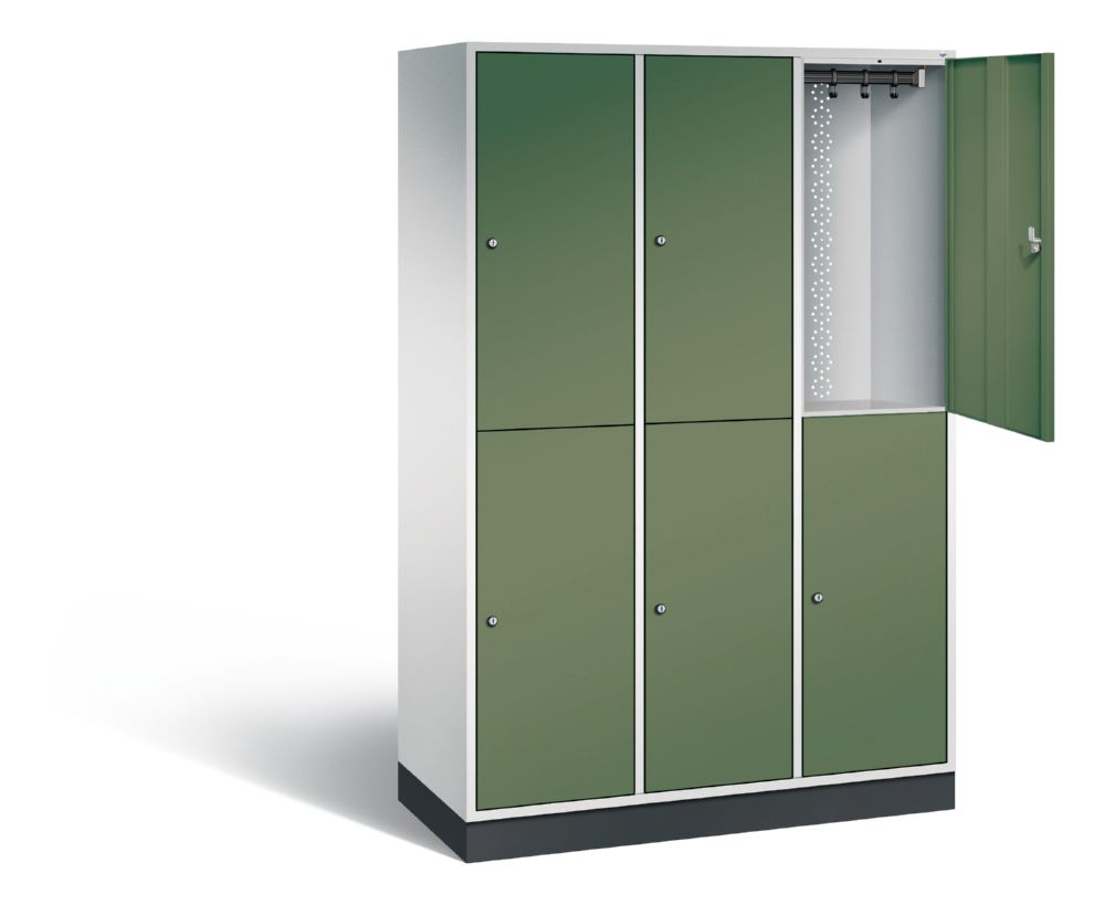 Produktbild C+P Garderobenspind doppelstöckig Intro 1950 x 1220 x 490 mm lichtgrau resedagrün bild 2