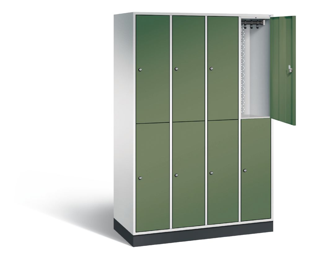 Produktbild C+P Garderobenspind doppelstöckig Intro 4 Abteile B 1950 mm lichtgrau resedagrün bild 2