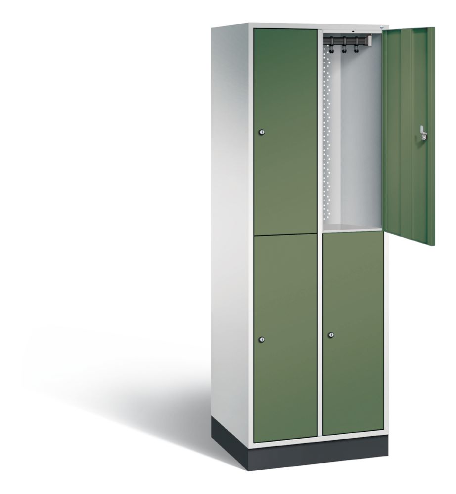 Produktbild C+P Spind doppelstöckig Intro 4 Fächer resedagrün 620 x 490 x 1950 mm bild 2