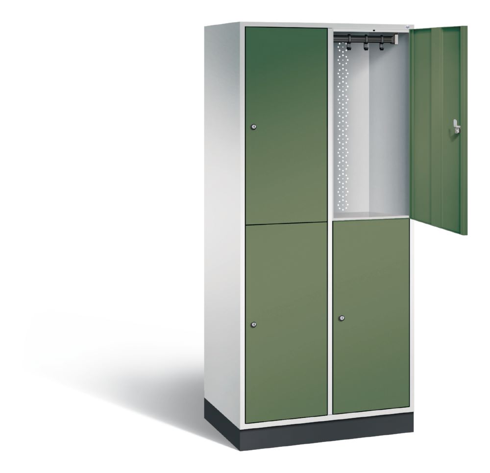 Produktbild C+P Garderobenspind doppelstöckig Intro 1950 x 820 x 490 mm lichtgrau resedagrün bild 2