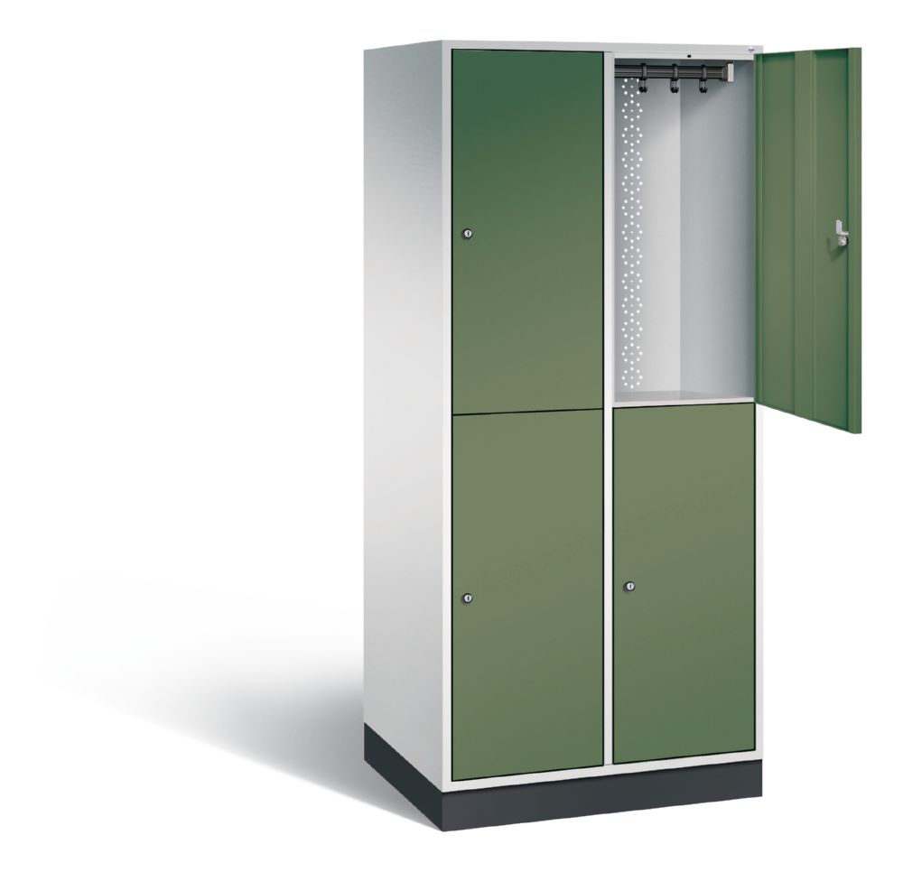 Produktbild C+P Garderobenspind doppelstöckig Intro 1950 x 820 x 590 mm lichtgrau resedagrün bild 2