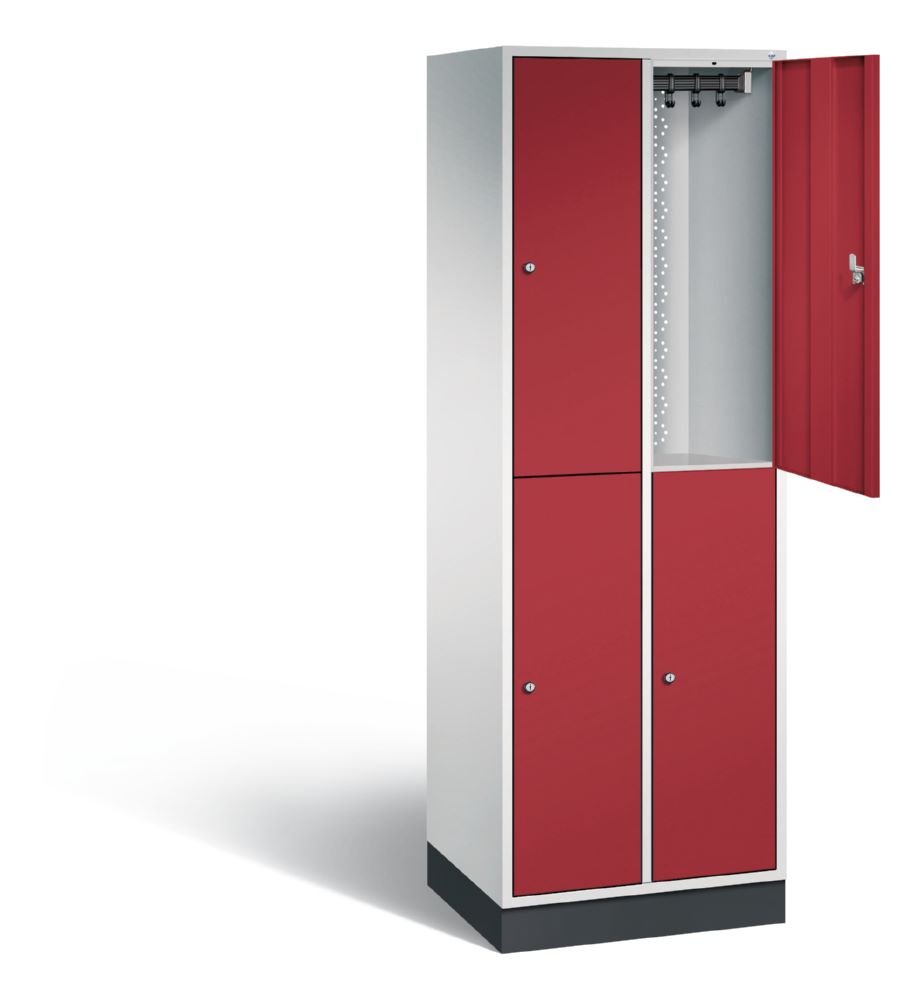 Produktbild C+P Spind doppelstöckig Intro 4 Fächer rubinrot 620 x 490 x 1950 mm bild 2