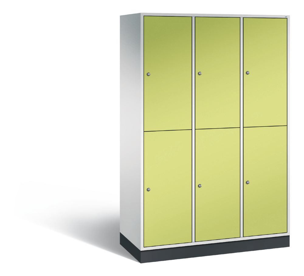 Produktbild C+P Garderobenspind doppelstöckig Intro 1950 x 1220 x 490 mm lichtgrau viridingrün