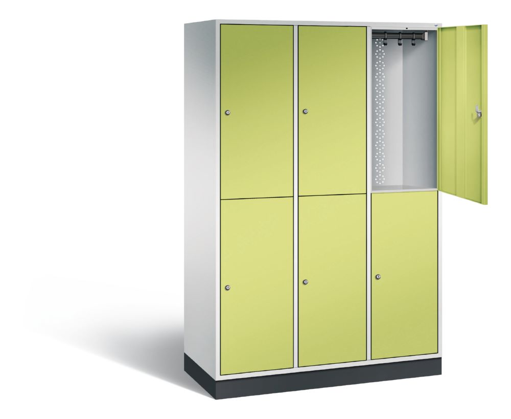 Produktbild C+P Garderobenspind doppelstöckig Intro 1950 x 1220 x 490 mm lichtgrau viridingrün bild 2