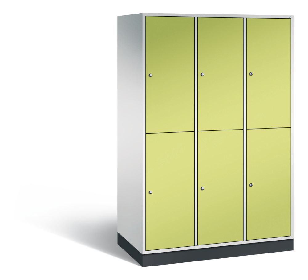 Produktbild C+P Stahl Garderobenschrank Intro XL 3 Abteile lichtgrau viridingrün