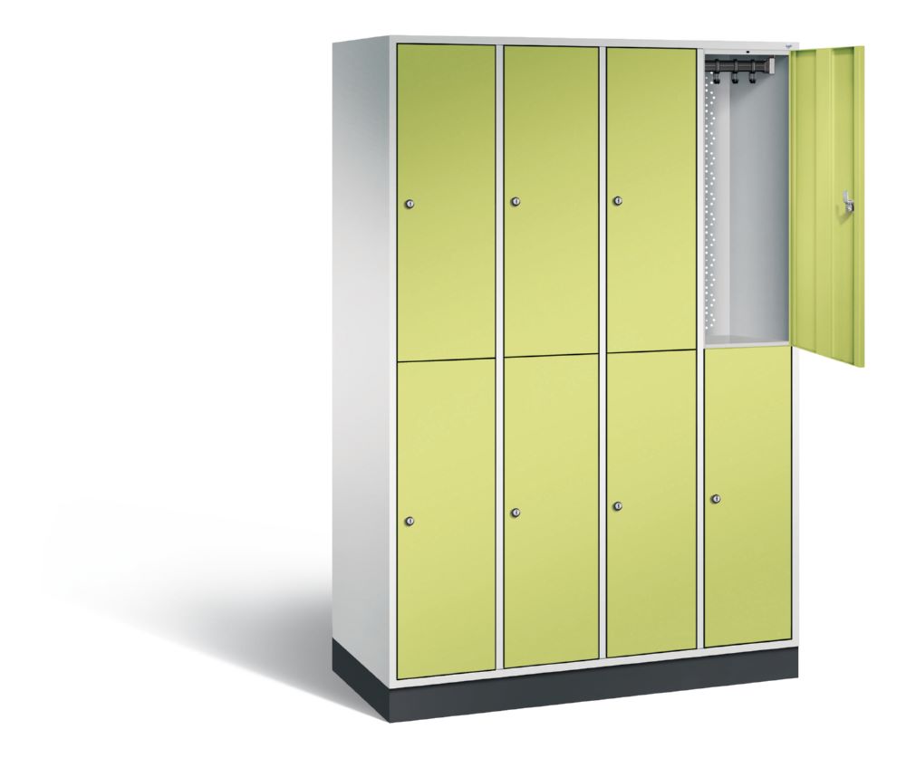 Produktbild C+P Garderobenspind doppelstöckig Intro 1950 x 1220 x 490 mm lichtgrau viridingrün bild 2