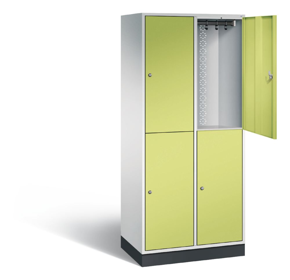 Produktbild C+P Garderobenspind doppelstöckig Intro 1950 x 820 x 490 mm lichtgrau viridingrün bild 2