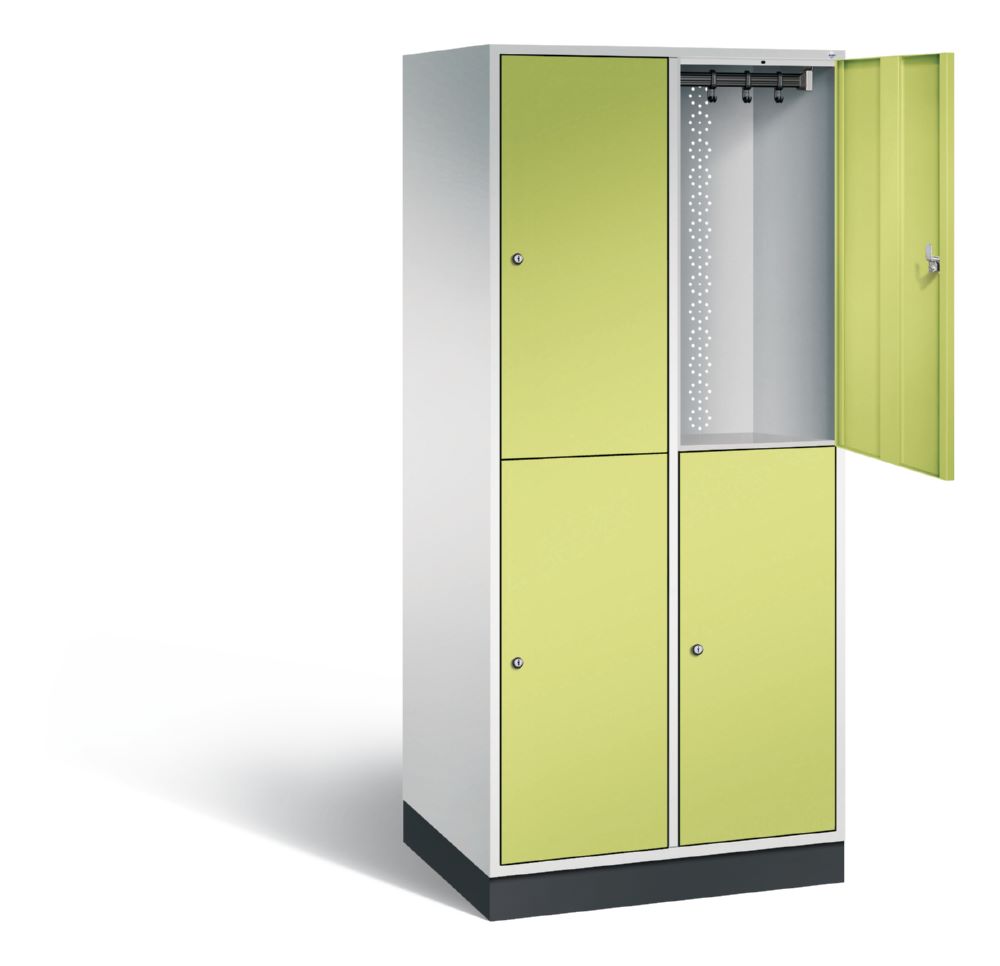 Produktbild C+P Garderobenspind doppelstöckig Intro 1950 x 820 x 590 mm lichtgrau viridingrün bild 2