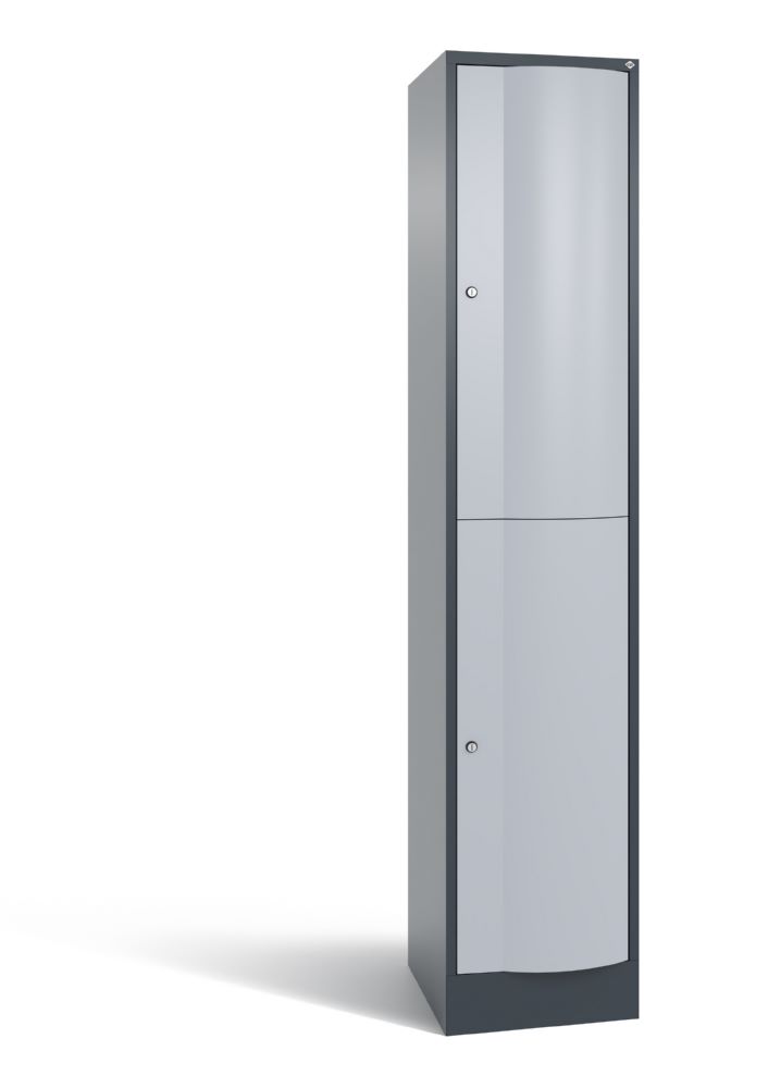 Produktbild C+P Spind doppelstöckig Resisto 1 Abteil weißalu 396 x 540 x 1950 mm