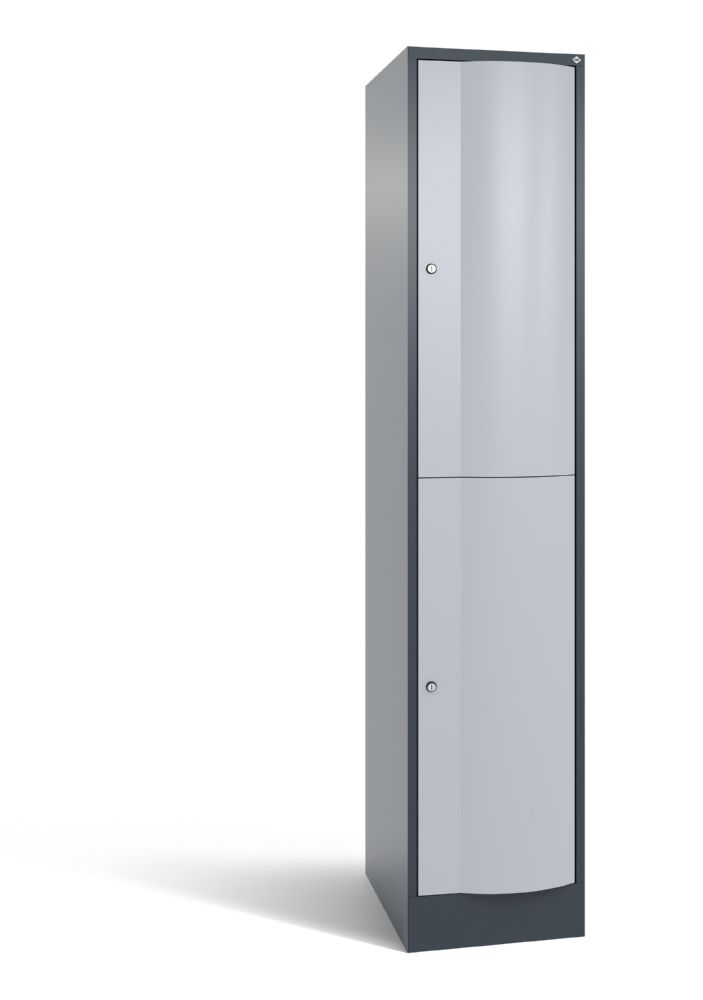 Produktbild C+P Spind doppelstöckig Resisto 1 Abteil weißalu 396 x 640 x 1950 mm