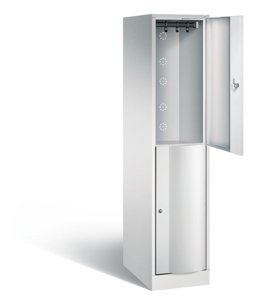 Produktbild C+P Spind doppelstöckig Resisto 1 Abteil lichtgrau 396 x 640 x 1950 mm bild 2