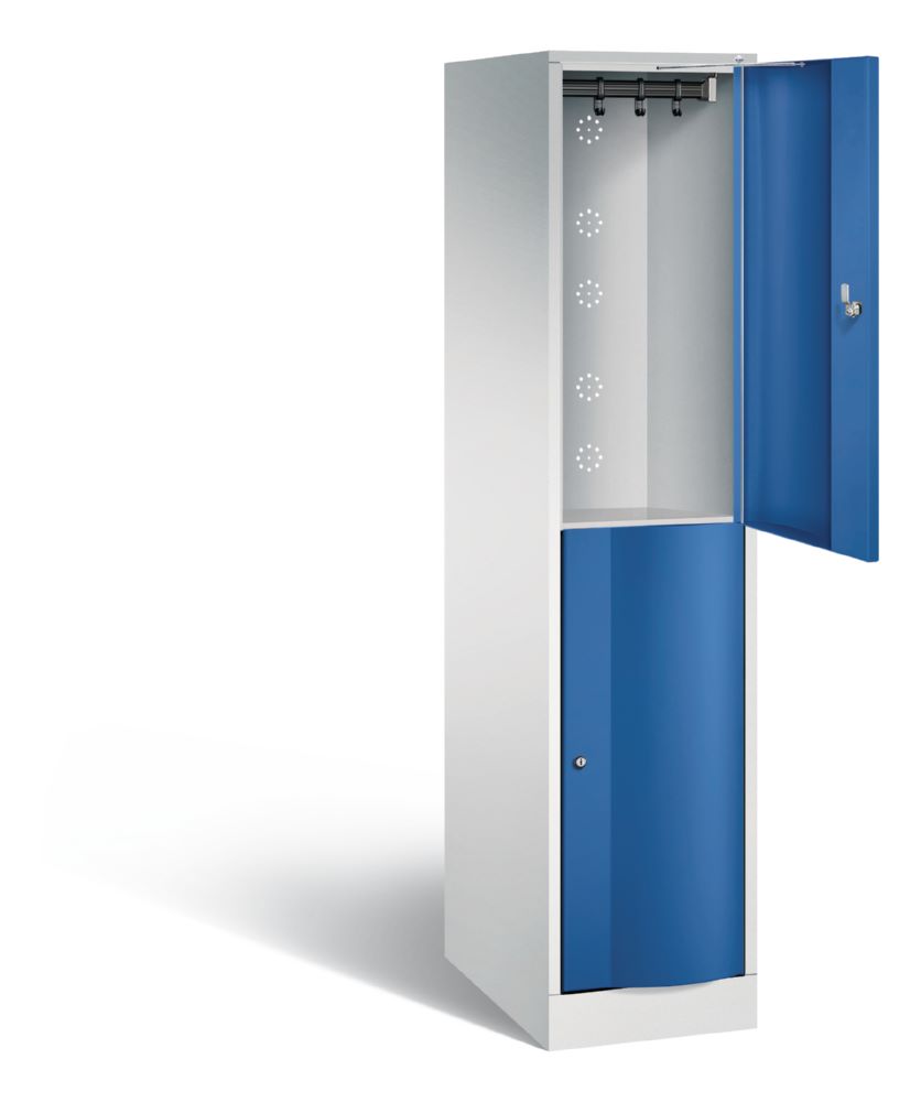 Produktbild C+P Spind doppelstöckig Resisto 1 Abteil enzianblau 396 x 640 x 1950 mm bild 2