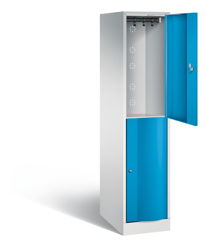 Produktbild C+P Spind doppelstöckig Resisto 1 Abteil lichtblau 396 x 640 x 1950 mm bild 2