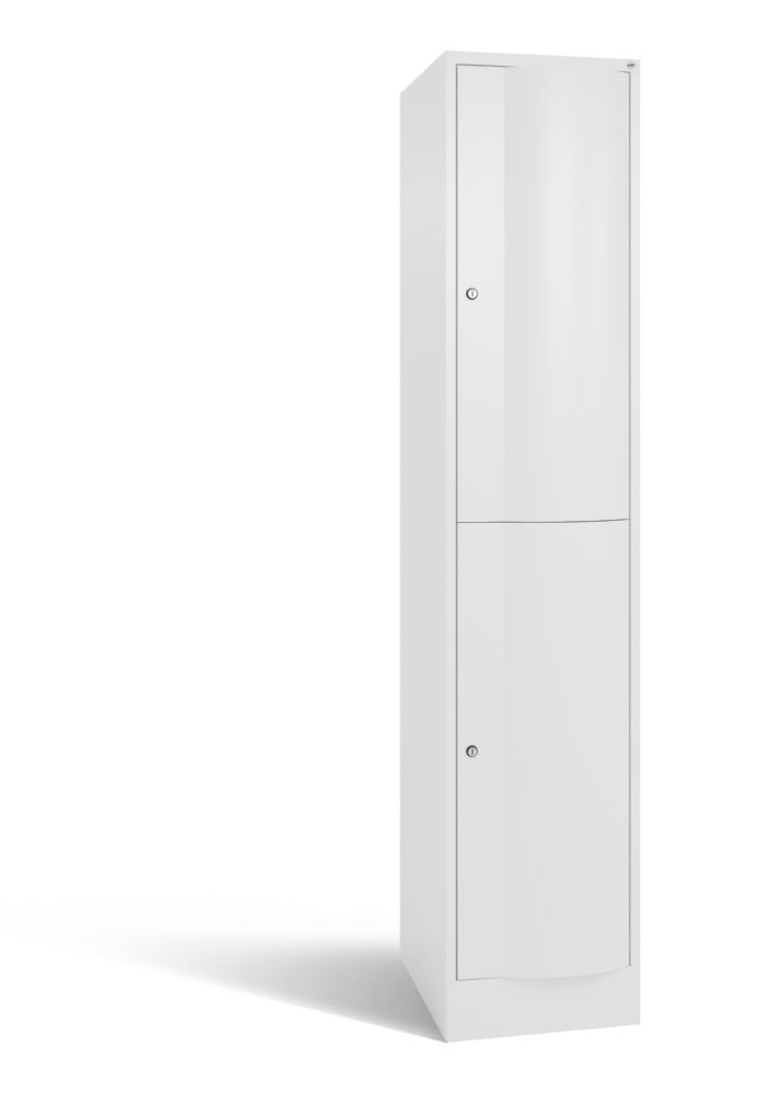 Produktbild C+P Spind doppelstöckig Resisto 1 Abteil weiß 396 x 640 x 1950 mm bild 1
