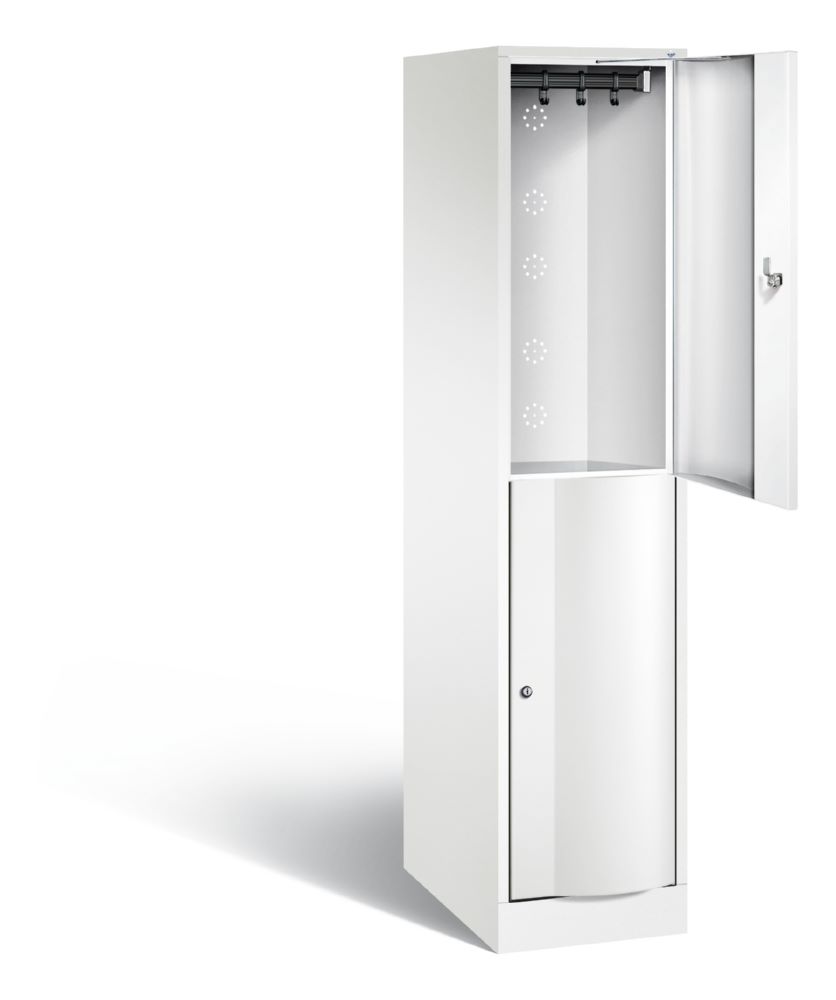 Produktbild C+P Spind doppelstöckig Resisto 1 Abteil weiß 396 x 640 x 1950 mm bild 2