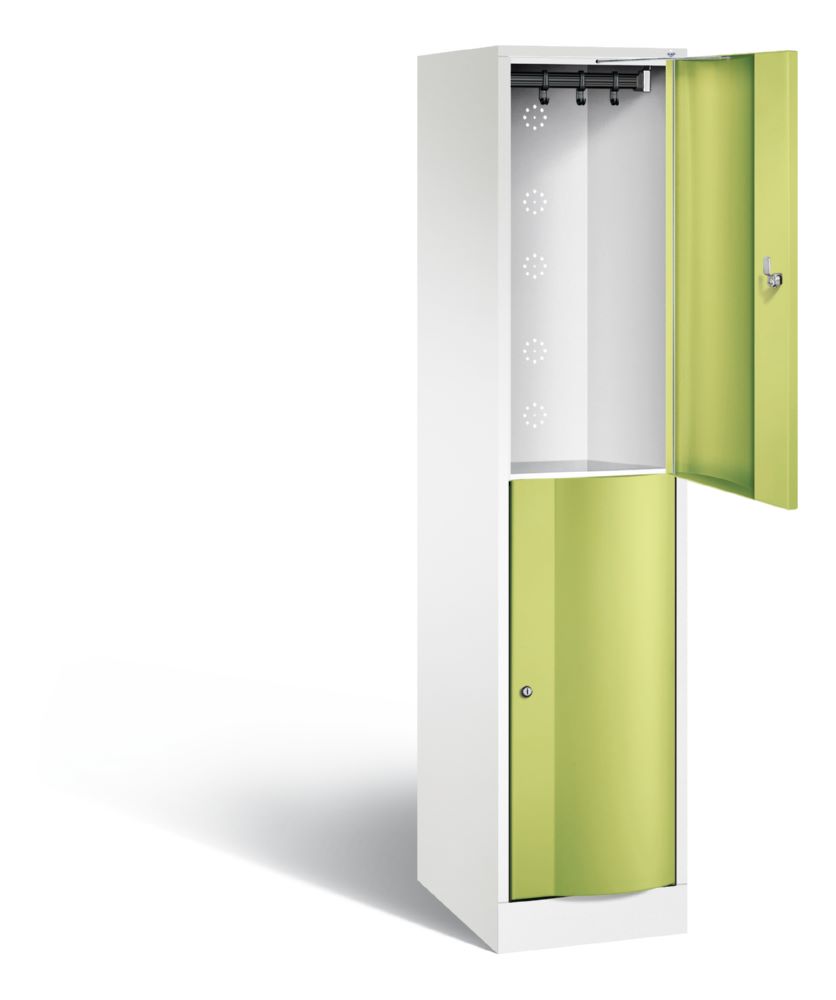 Produktbild C+P Spind doppelstöckig Resisto 1 Abteil viridingrün 396 x 540 x 1950 mm bild 2