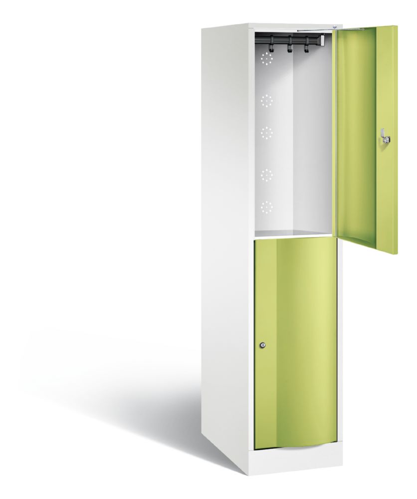 Produktbild C+P Spind doppelstöckig Resisto 1 Abteil viridingrün 396 x 640 x 1950 mm bild 2