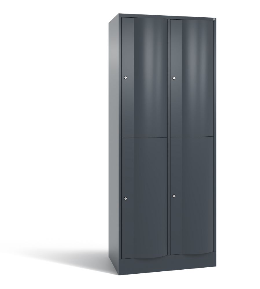 Produktbild C+P Garderobenspind doppelstöckig Resisto 2 Abteile 1950 x 772 x 540 mm anthrazit
