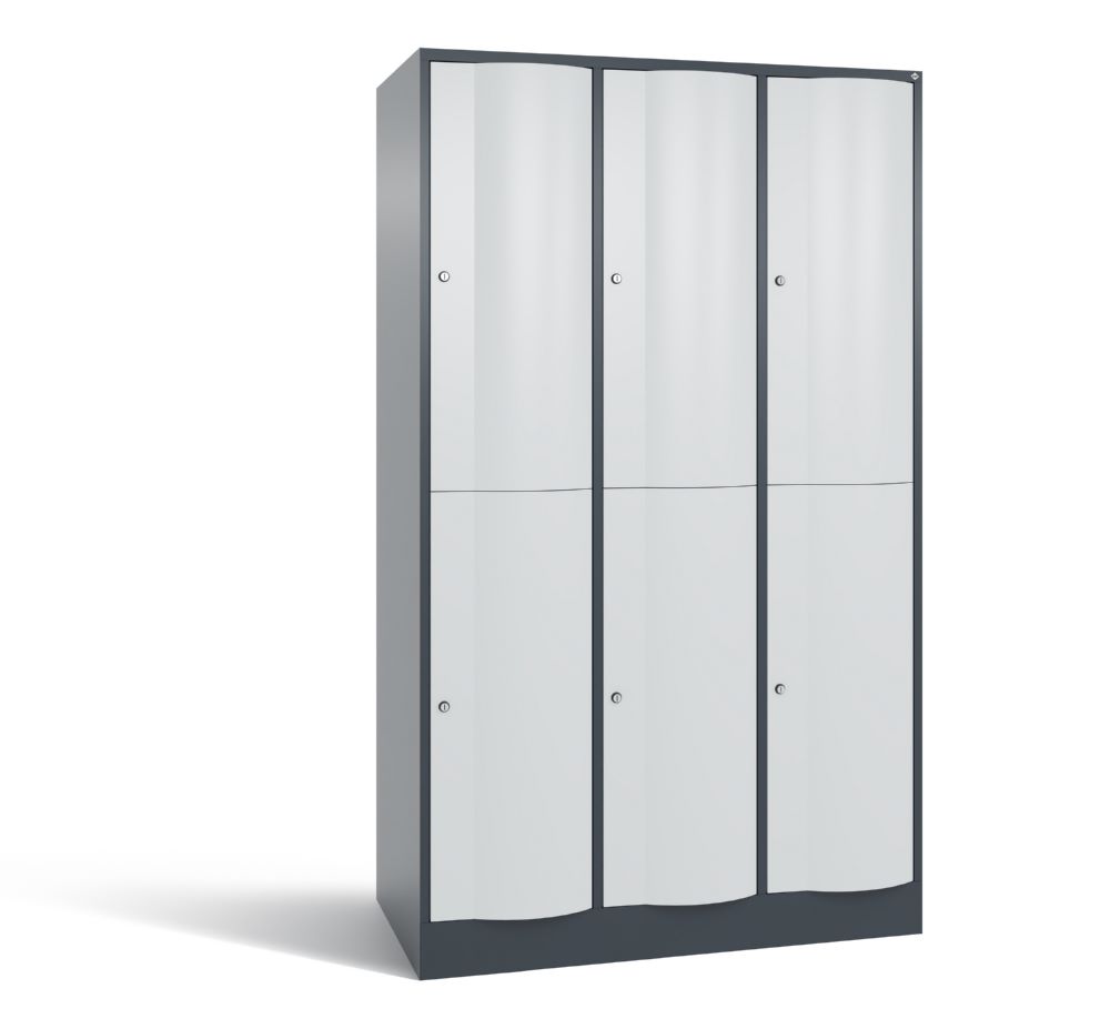 Produktbild C+P Garderobenspind doppelstöckig Resisto 1950 x 1148 x 640 mm anthrazit lichtgrau