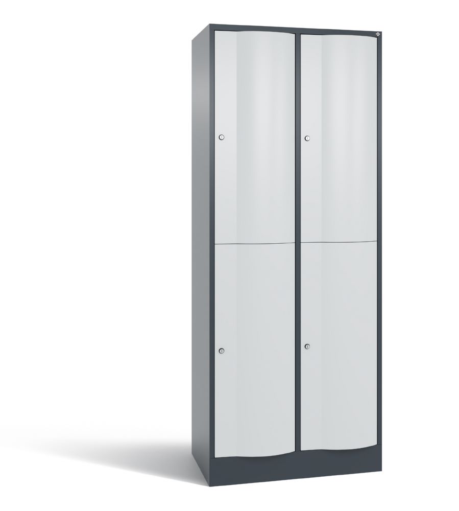 Produktbild C+P Garderobenspind doppelstöckig Resisto 1950 x 772 x 540 mm anthrazit lichtgrau