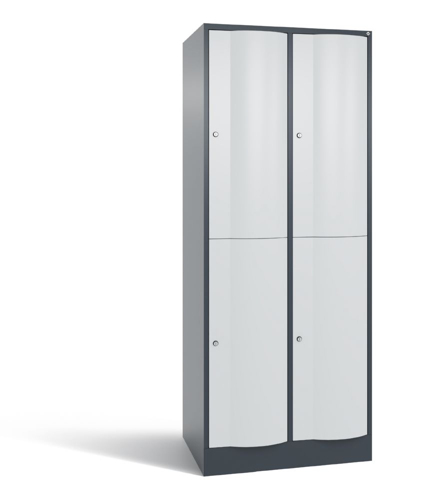 Produktbild C+P Garderobenschrank Resisto 2 Abteile 1950 x 772 x 640 mm anthrazit lichtgrau