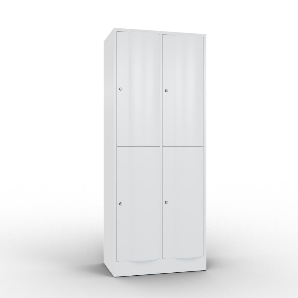 Produktbild C+P Garderobenspind doppelstöckig Resisto 2 Abteile 1950 x 772 x 540 mm in lichtgrau