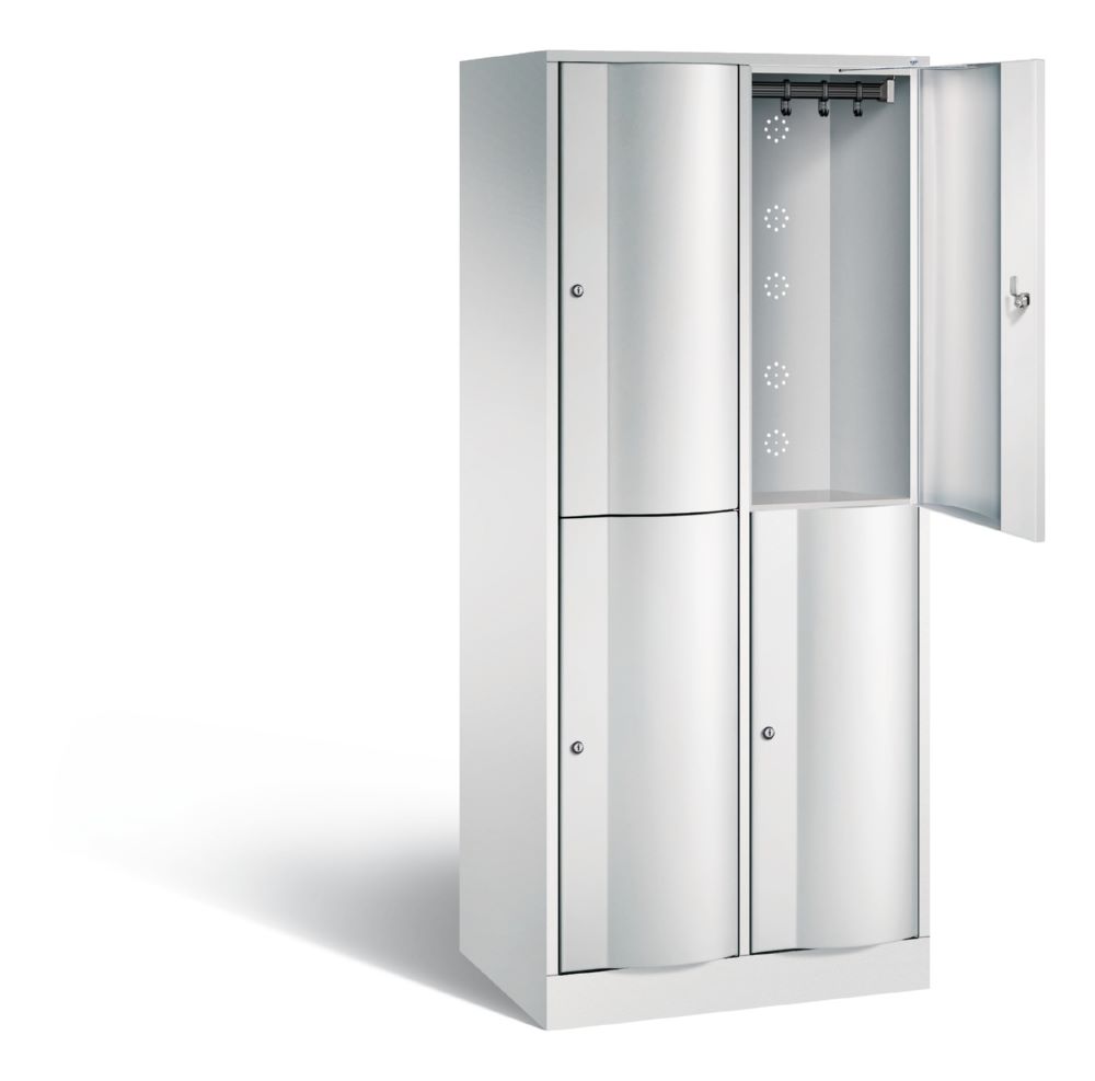 Produktbild C+P Garderobenspind doppelstöckig Resisto 2 Abteile 1950 x 772 x 540 mm in lichtgrau bild 2