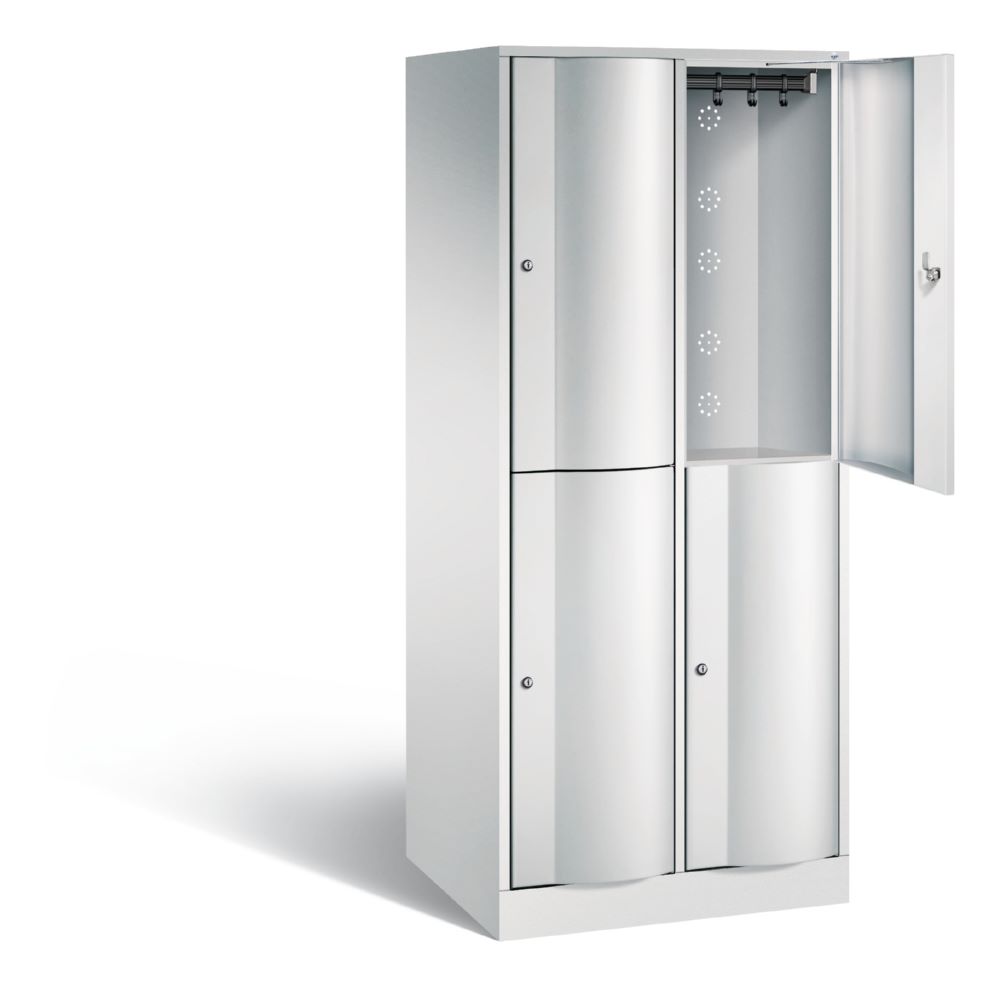 Produktbild C+P Garderobenspind doppelstöckig Resisto 2 Abteile 1950 x 772 x 640 mm in lichtgrau bild 2