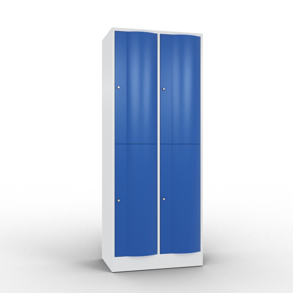 Produktbild C+P Spind doppelstöckig Resisto, 2 Abteile, H1950B772T540 mm, Lichtgrau/Enzianbl