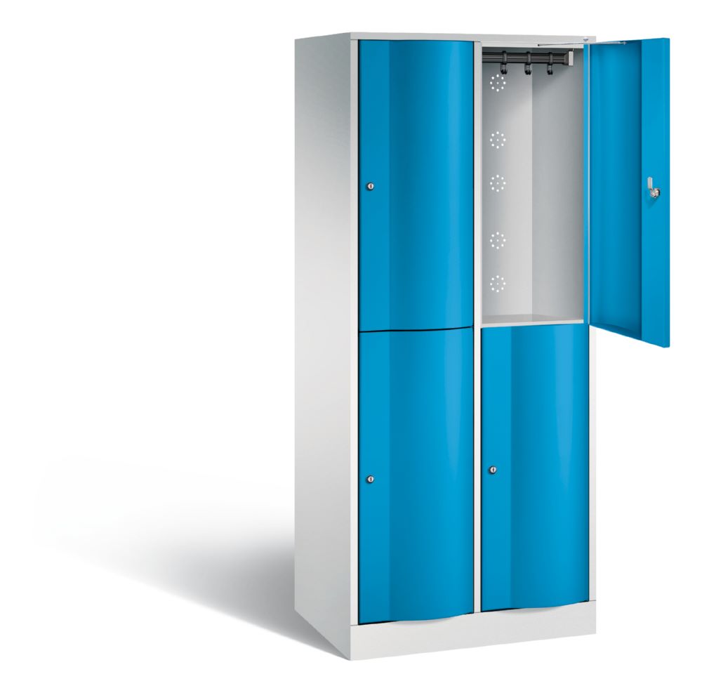 Produktbild C+P Garderobenspind doppelstöckig Resisto 2 Abteile 1950 x 772 x 540 mm lichtgrau li bild 2