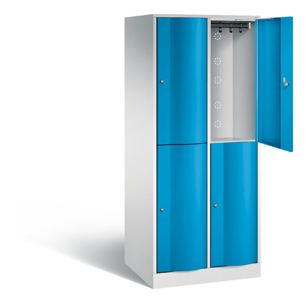 Produktbild C+P Garderobenspind doppelstöckig Resisto 1950 x 772 x 640 mm lichtgrau lichtblau bild 2