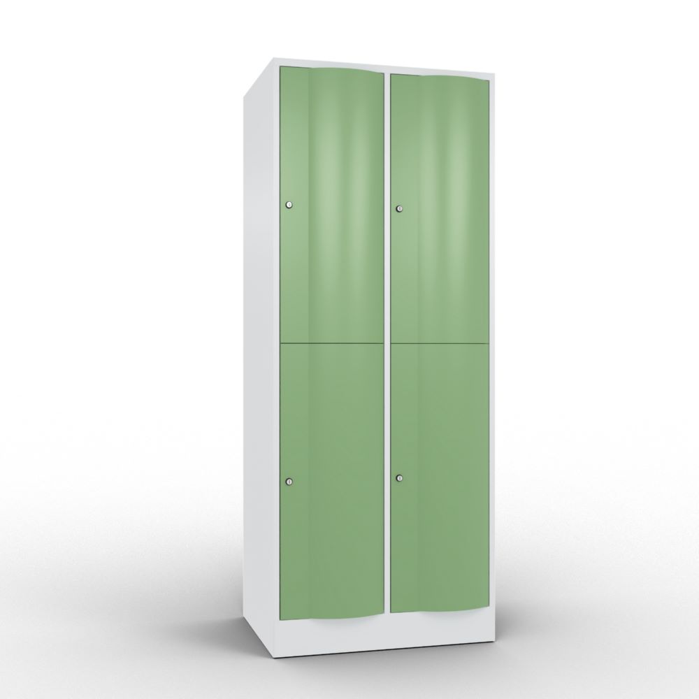 Produktbild C+P Garderobenspind doppelstöckig Resisto 1950 x 772 x 640 mm lichtgrau resedagrün