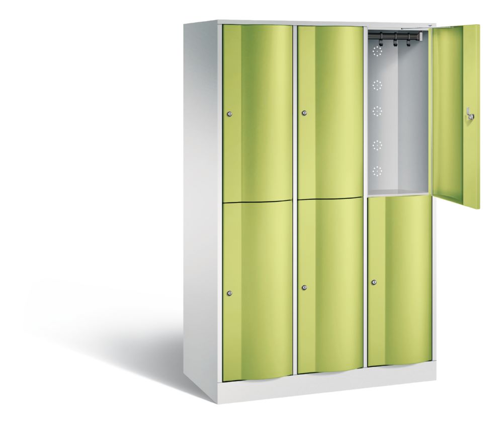Produktbild C+P Garderobenspind doppelstöckig Resisto 3 Abteile H 1950 x B 1148 x T 540 mm bild 2