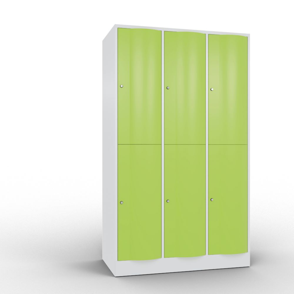 Produktbild C+P Garderobenspind doppelstöckig Resisto 3 Abteile 1950 x 1148 x 640 mm