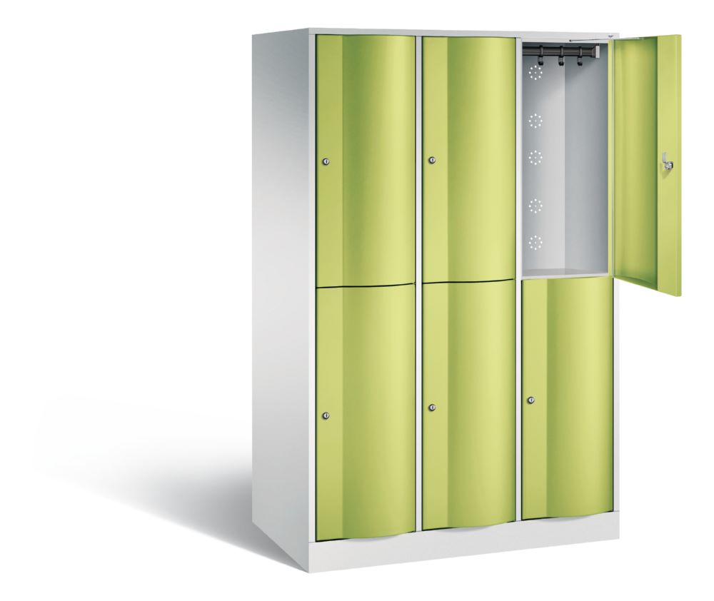 Produktbild C+P Garderobenspind doppelstöckig Resisto 3 Abteile 1950 x 1148 x 640 mm bild 2