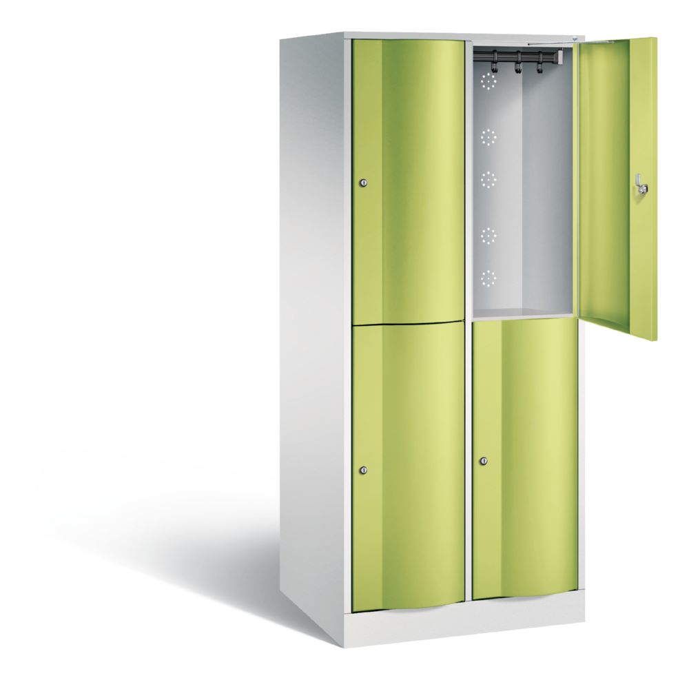 Produktbild C+P Garderobenspind doppelstöckig Resisto 1950 x 772 x 640 mm lichtgrau viridingrün bild 2