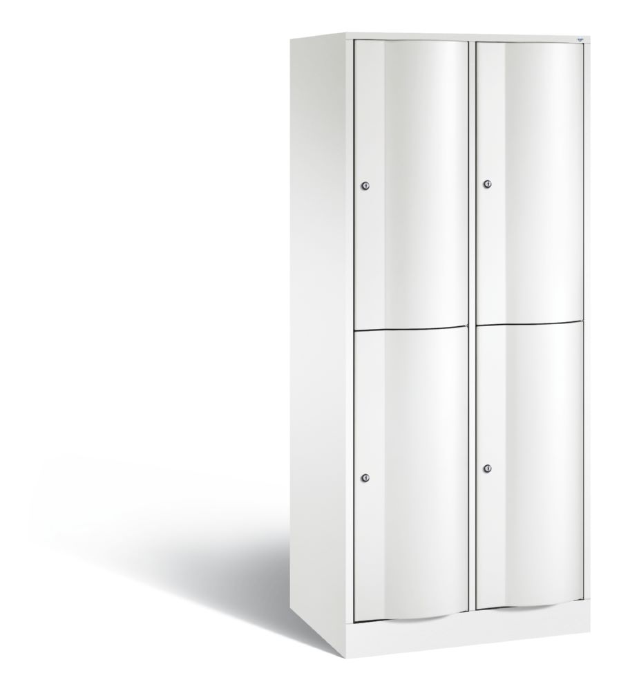 Produktbild C+P Garderobenspind doppelstöckig Resisto 2 Abteile 1950 x 772 x 540 mm in weiß