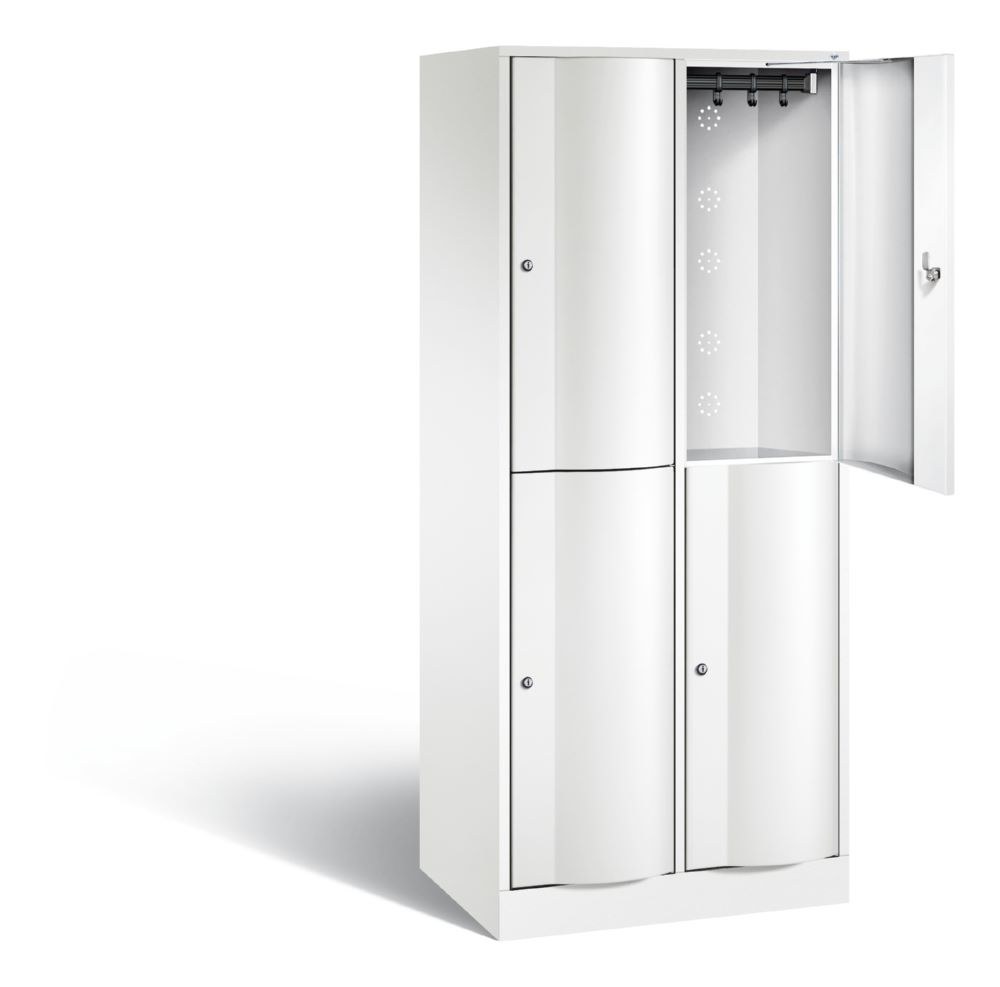 Produktbild C+P Garderobenspind doppelstöckig Resisto 2 Abteile 1950 x 772 x 540 mm in weiß bild 2
