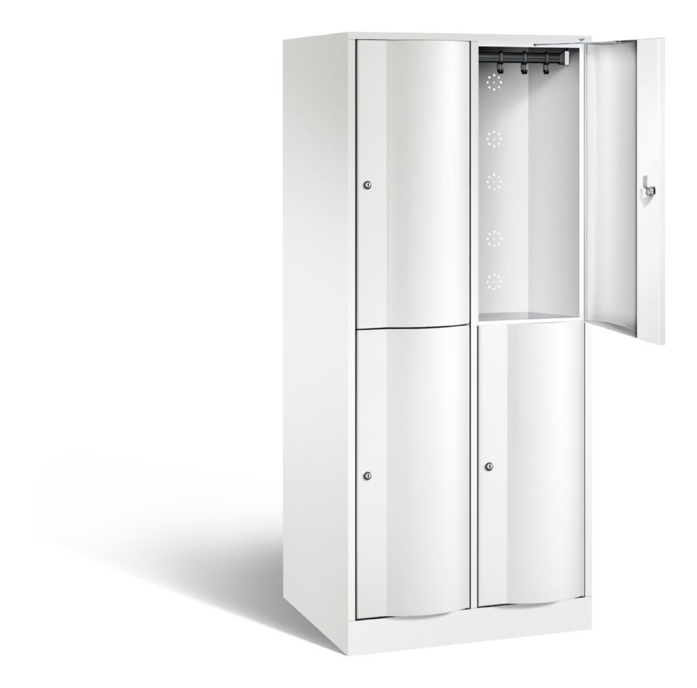 Produktbild C+P Garderobenspind doppelstöckig Resisto 2 Abteile 1950 x 772 x 640 mm weiß bild 2