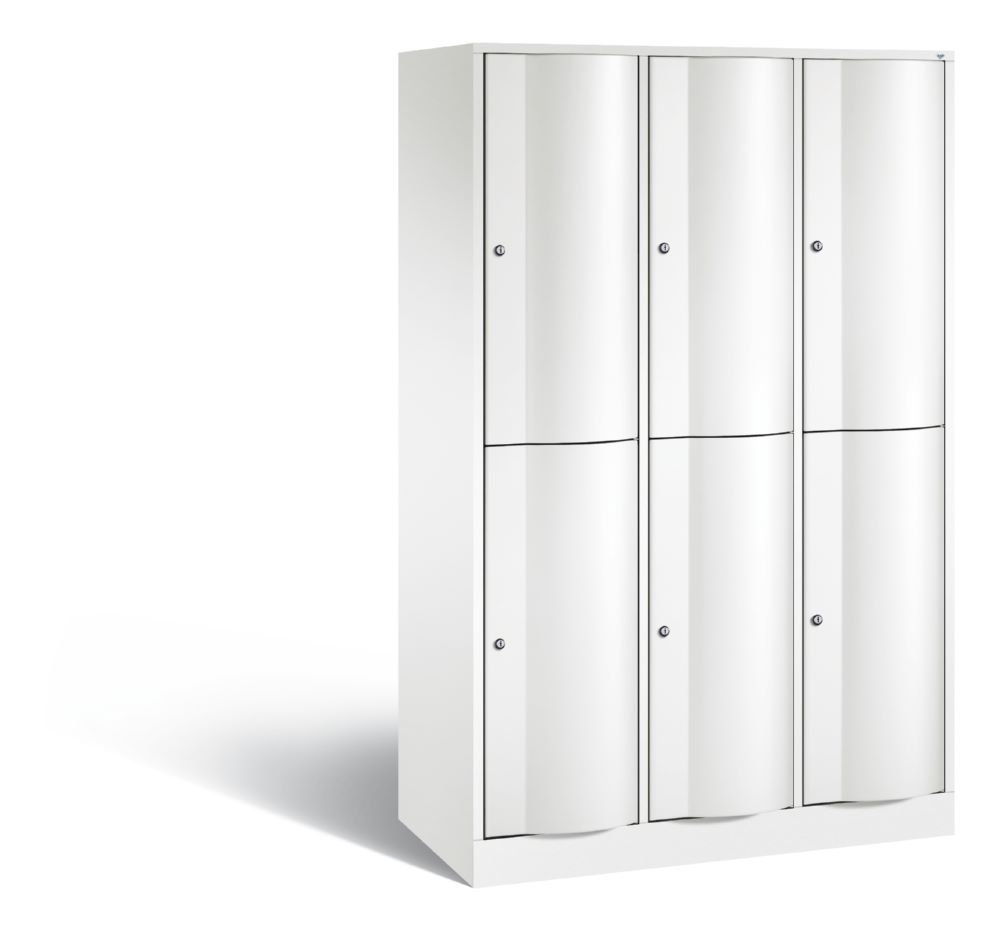 Produktbild C+P Garderobenspind doppelstöckig Resisto 3 Abteile 1950 x 1148 x 540 mm in weiß