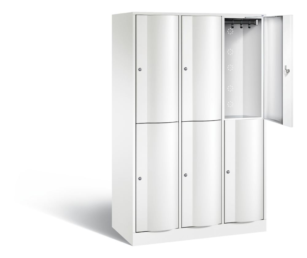 Produktbild C+P Garderobenspind doppelstöckig Resisto 3 Abteile 1950 x 1148 x 540 mm in weiß bild 2