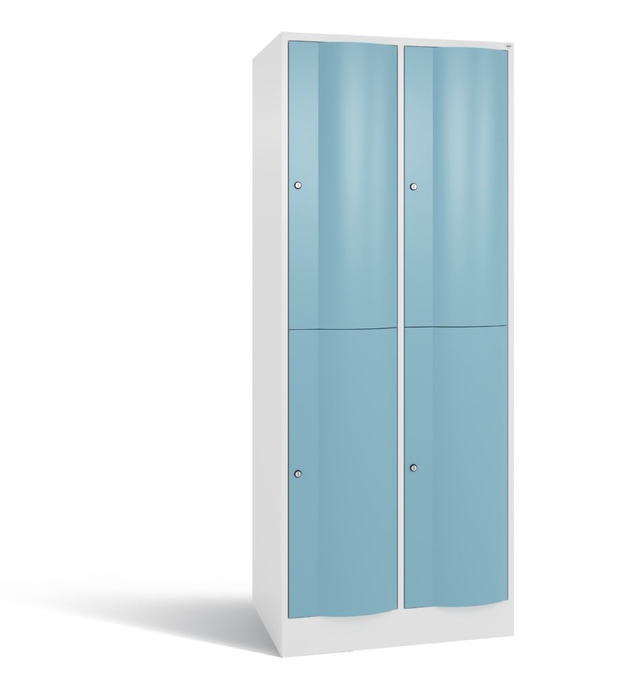 Produktbild C+P Garderobenspind doppelstöckig Resisto 1950 x 772 x 640 mm weiß horizontblau
