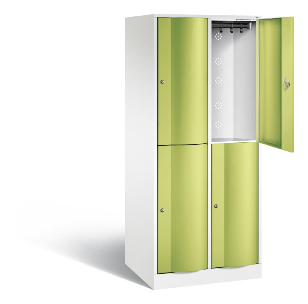 Produktbild C+P Garderobenspind doppelstöckig Resisto 1950 x 772 x 640 mm weiß viridingrün bild 2