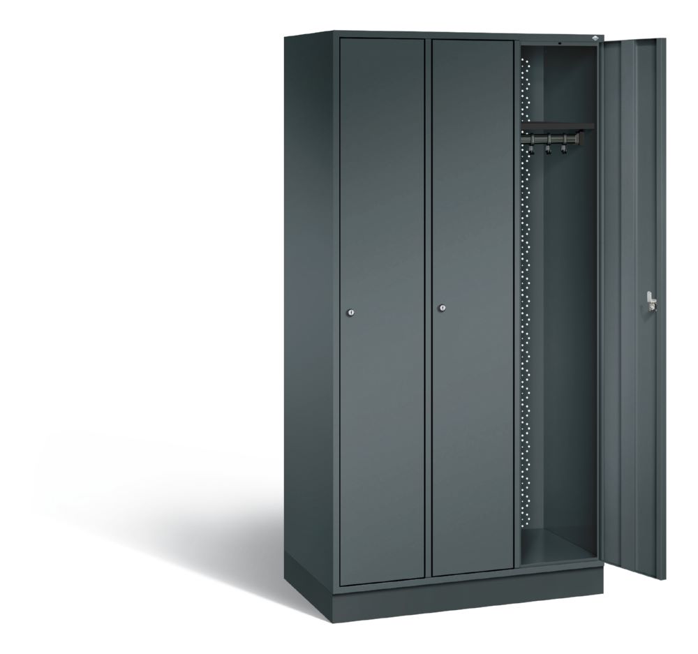 Produktbild C+P Garderobenspind Intro 3 Abteile 1950 x 920 x 490 mm anthrazit bild 2