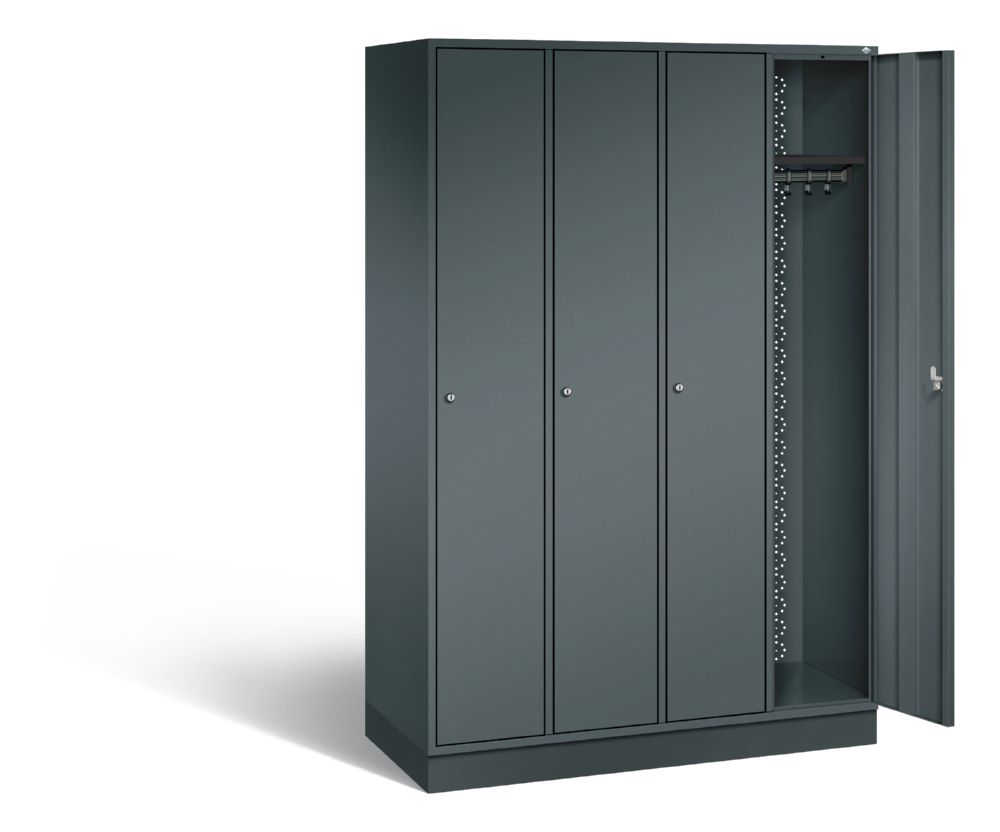Produktbild C+P Garderobenspind Intro 4 Abteile 1950 x 1220 x 490 mm in anthrazit bild 2